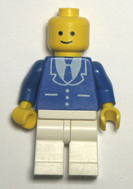 blue Lego minifigure.