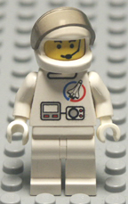 white Lego space minifigure with helmet and visor.