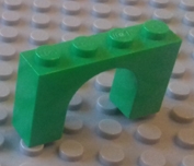 Bright green Lego brick part